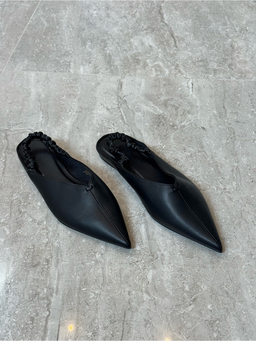 H&M Black Pointed Backless Flats